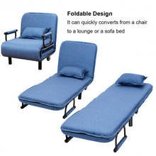 Load image into Gallery viewer, Convertible Folding Leisure Recliner Sofa Bed-Blue