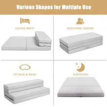 Load image into Gallery viewer, 4" Tri-Fold Sofa Bed Foam Mattress with Handles-Queen Size