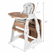 Load image into Gallery viewer, 3 in 1 Infant Table and Chair Set Baby High Chair-Brown