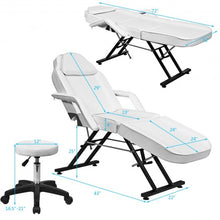 Load image into Gallery viewer, Massage Tattoo Facial Beauty Spa Salon Chair with Stool-White