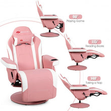 Load image into Gallery viewer, Ergonomic High Back Massage Gaming Chair with Pillow-Pink
