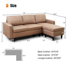 Load image into Gallery viewer, Convertible Sectional L-Shaped Couch with Reversible Chaise-Beige-Coffee