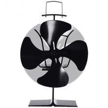 Load image into Gallery viewer, 4 Blades Fireplace Stove Fan Fuel Saving Eco USB