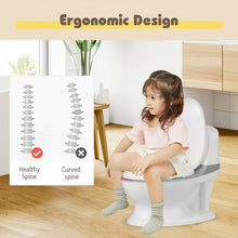 Load image into Gallery viewer, Kids Realistic Flushing Sound Lighting Potty Training Transition Toilet -Gray