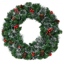 Load image into Gallery viewer, 24" Pre-lit Christmas Spruce Wreath with 8 Flash Modes