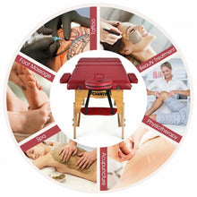 Load image into Gallery viewer, 3 Fold 84" L Portable Adjustable Massage Table with Carry Case-Red
