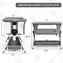 Load image into Gallery viewer, Adjustable Baby Bedside Crib with Large Storage-Dark Gray