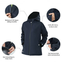 Load image into Gallery viewer, Women's Waterproof & Windproof Rain Jacket with Velcro Cuff-Navy-XL