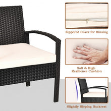 Load image into Gallery viewer, 3 pcs Outdoor Patio Rattan Furniture Set with Cushion