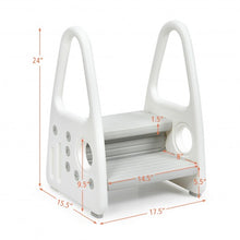 Load image into Gallery viewer, Kids Step Stool Learning Helper with Armrest for Kitchen Toilet Potty Training