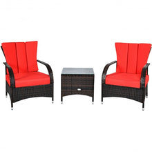 Load image into Gallery viewer, 3PCS Rattan Coffee Table Set Chair-Red
