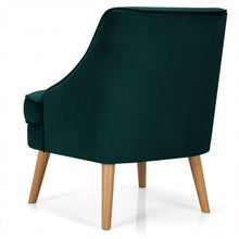 Load image into Gallery viewer, Velvet Upholstered Accent Chair with Rubber Wood Legs-Green
