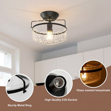 Load image into Gallery viewer, Semi Flush Mount Ceiling Light Fixture Industrial Seeded Glass Pendant Lamp