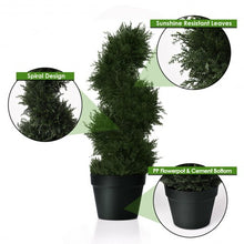 Load image into Gallery viewer, 2 pcs 25" In/outdoor Decoration Artificial Cedar Spiral Tree