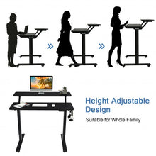 Load image into Gallery viewer, Electric 2-Tier Standing Desk Mobile Sit Stand Desk Height Adjustable-Black