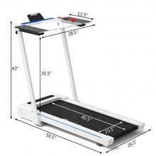 Load image into Gallery viewer, 2.25HP 3-in-1 Folding Treadmill with Table Speaker Remote Control-White