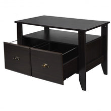 Load image into Gallery viewer, Multi-function Retro Coffee Cabinet Table with 2 Drawers