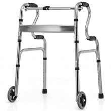 Load image into Gallery viewer, Aluminum Heavy-Duty Folding Wheeled Stand-Assist Walker-Gray