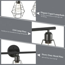 Load image into Gallery viewer, 3-Light Industrial Bathroom Vanity Cage Light Vintage Wall Lamp
