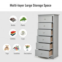 Load image into Gallery viewer, 6 Drawers Chest Dresser Clothes Storage Bedroom Furniture Cabinet-Gray