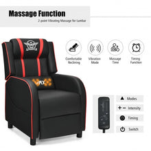 Load image into Gallery viewer, Massage Racing Gaming Single Recliner Chair-Red