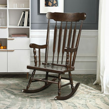 Load image into Gallery viewer, Solid Wood Porch Glossy Finish Rocking Chair-Coffee