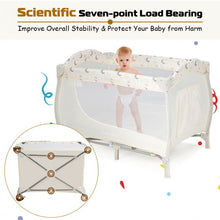 Load image into Gallery viewer, Foldable Baby Playard with Changing Station-Beige