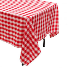 Load image into Gallery viewer, 10 Pcs 60" x 126" Rectangular Polyester Party Tablecloth-Red