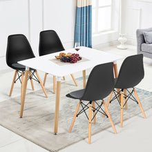 Load image into Gallery viewer, 4Pcs Mid Century Dining Chair with Linen Cushion-Black