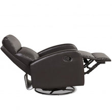 Load image into Gallery viewer, Recliner Chair Swivel Rocker Manual Single Sofa Lounger with Footrest-Brown