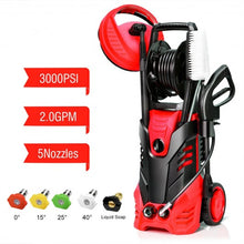 Load image into Gallery viewer, 3000 PSI Electric High Pressure Washer With Patio Cleaner -Red
