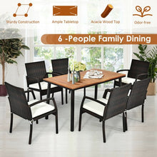 Load image into Gallery viewer, 55" Patio Rattan Dining Table with Umbrella Hole