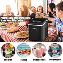 Load image into Gallery viewer, Portable Countertop Ice Maker Machine with Scoop-Black