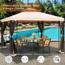 Load image into Gallery viewer, 10 x 10 ft 2 Tier Vented Metal Gazebo Canopy with Mosquito Netting