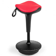 Load image into Gallery viewer, Adjustable Swivel Sitting Balance Wobble Stool Standing Desk Chair-Red