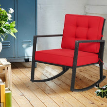 Load image into Gallery viewer, Patio Rattan Rocker Outdoor Glider Rocking Chair Cushion Lawn