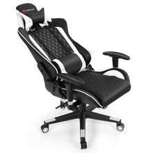 Load image into Gallery viewer, Massage Gaming Chair with Lumbar Support and Headrest-White