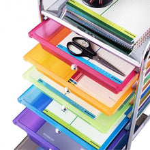 Load image into Gallery viewer, 6 Drawers Rolling Storage Cart Organizer-Transparent Multicolor