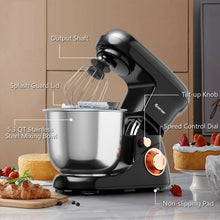 Load image into Gallery viewer, 5.3 Qt Stand Kitchen Food Mixer 6 Speed with Dough Hook Beater-Black