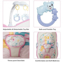 Load image into Gallery viewer, 5 in 1 Portable Baby Multi-Functional Crib with Canopy Toys-Pink