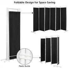 Load image into Gallery viewer, 6-Panel Room Divider Folding Privacy Screen -Black
