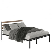 Load image into Gallery viewer, Queen Size Metal Bed Frame Foundation with Headboard
