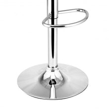 Load image into Gallery viewer, 1 PC Round Leather Seat Chrome Leg Adjustable Hydraulic Swivel Bar Stool-White