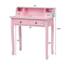 Load image into Gallery viewer, Removable Floating Organizer 2-Tier Mission Home Computer Vanity Desk-Pink