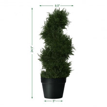 Load image into Gallery viewer, 2 pcs 25" In/outdoor Decoration Artificial Cedar Spiral Tree