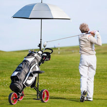 Load image into Gallery viewer, Foldable 3 Wheels Push Pull Golf Trolley with Scoreboard Bag-Red