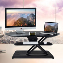 Load image into Gallery viewer, Electric Height Adjustable Sit-Stand Converter Standing Desk-Black