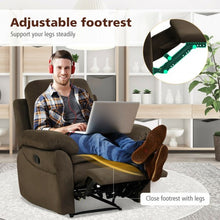 Load image into Gallery viewer, Manual Reclining Single Sofa with Footrest-Brown
