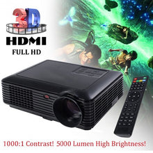 Load image into Gallery viewer, 5000 Lumens HD 1080P 3D LED Portable Home Theater Projector