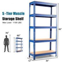 Load image into Gallery viewer, 5-Tier Steel Shelving Unit Storage Shelves Heavy Duty Storage Rack-Blue